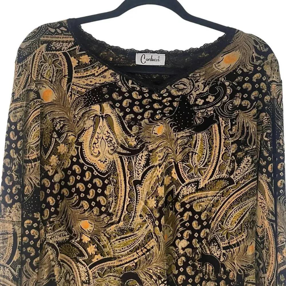Carducci Vintage 90s Women's Medium Witchy‎ Grunge Whimisogh Forest Fairy Top
